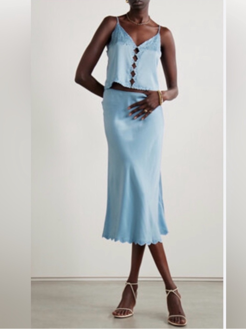 Doen 100% Silk Set — Elise Top + Elowen Skirt Size Small